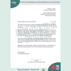carta de renuncia de excedencia voluntaria guía