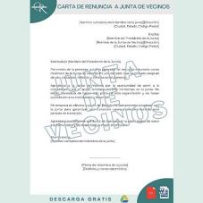 modelos carta de renuncia junta de vecinos descargar online