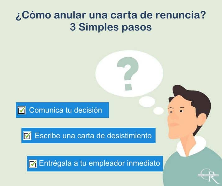 como hacer carta desistimiento para anular carta de renuncia